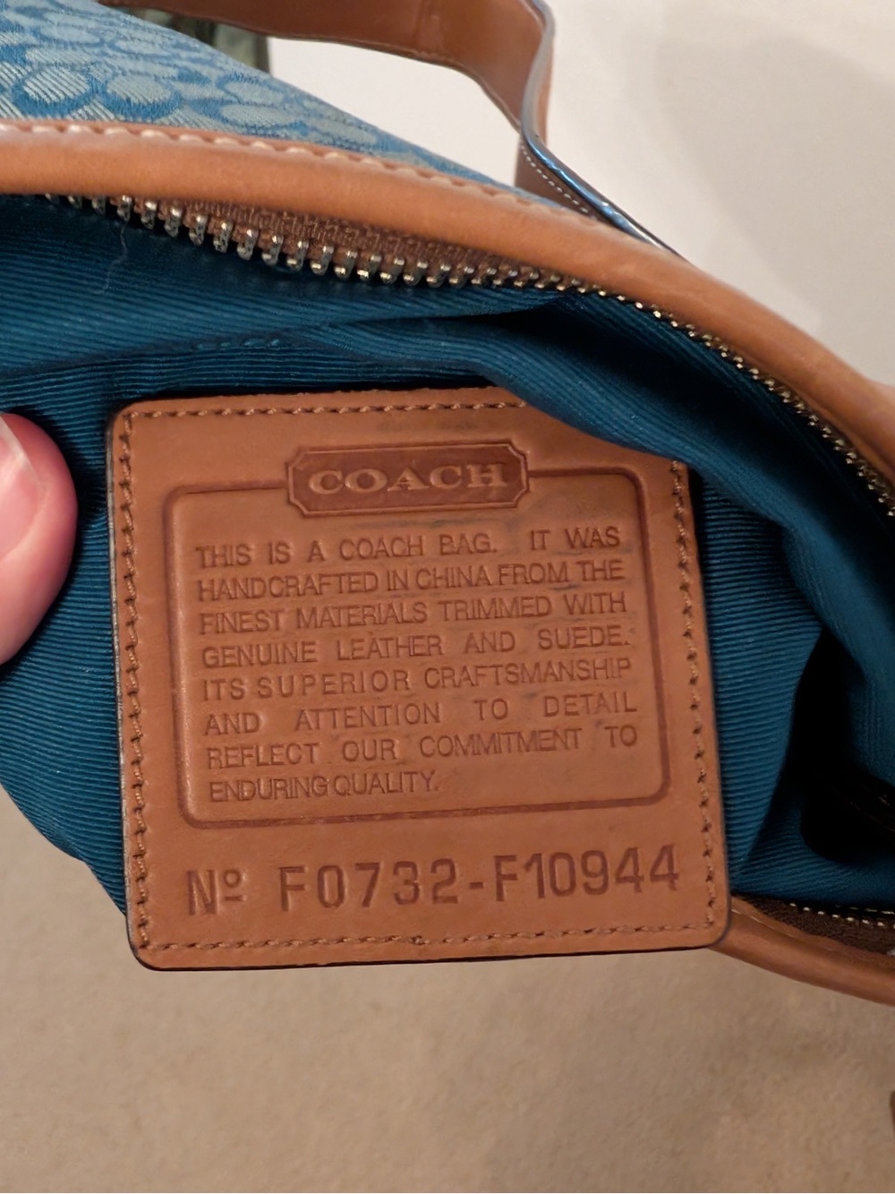COACH Y2K Signature Jacquard Blue Logo Crossbody Purse - Picture 3 of 4